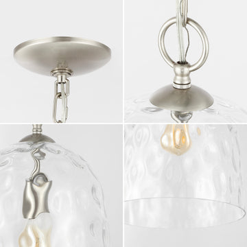 Matilda 10" Industrial Designer Iron/Dimple Glass Dome LED Pendant - JONATHAN Y